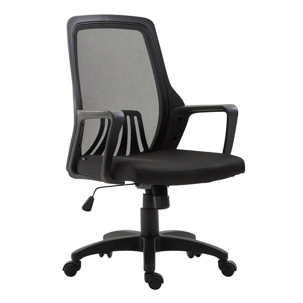 Bürostuhl CLIVEN, Lordosenstütze, Wippfunktion, Farbe Schwarz