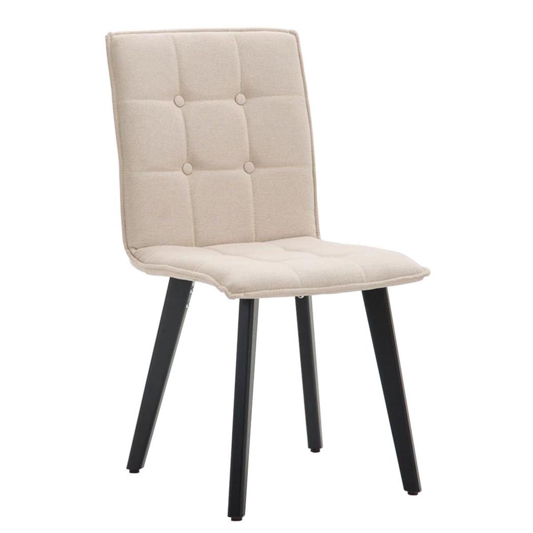 Besucherstuhl ERNY, schwarze Stuhlbeine, Stoffbezug, Farbe Beige