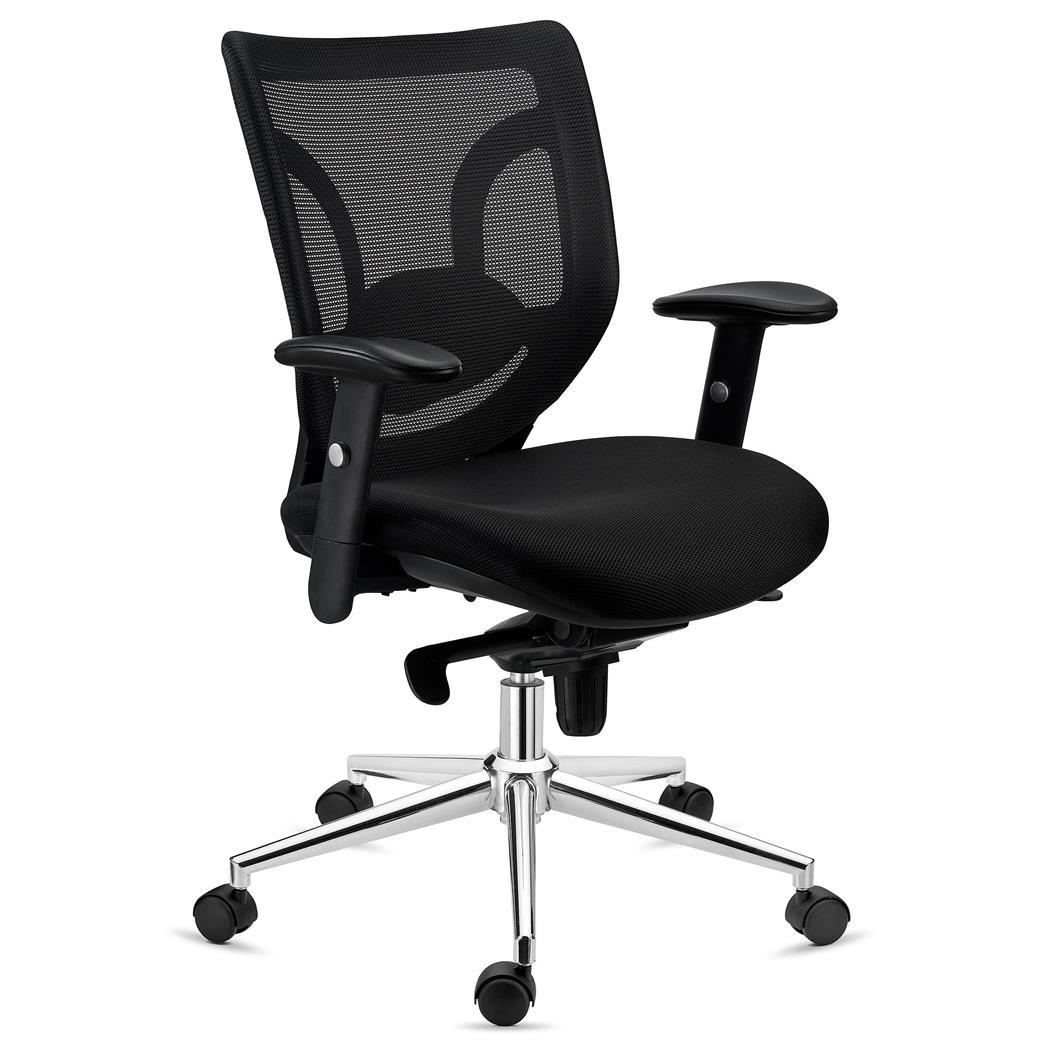 Ergonomischer Bürostuhl LAMBO, 8h-Nutzung, unglaubliche Lendenwirbelstütze, Farbe Schwarz