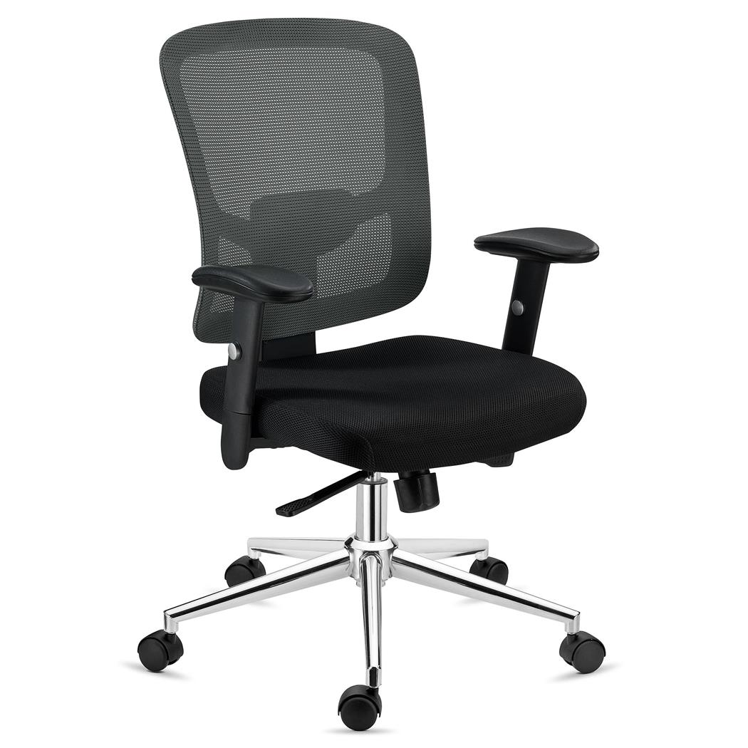 Ergonomischer Bürostuhl MARKO, Lordosenstütze, Synchronmechanik, Farbe Grau
