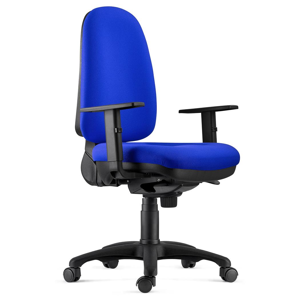 Bürostuhl NAXOS PRO, belastbar bis 120 kg, verstellbare Armlehnen, Stoffbezug, Farbe Blau
