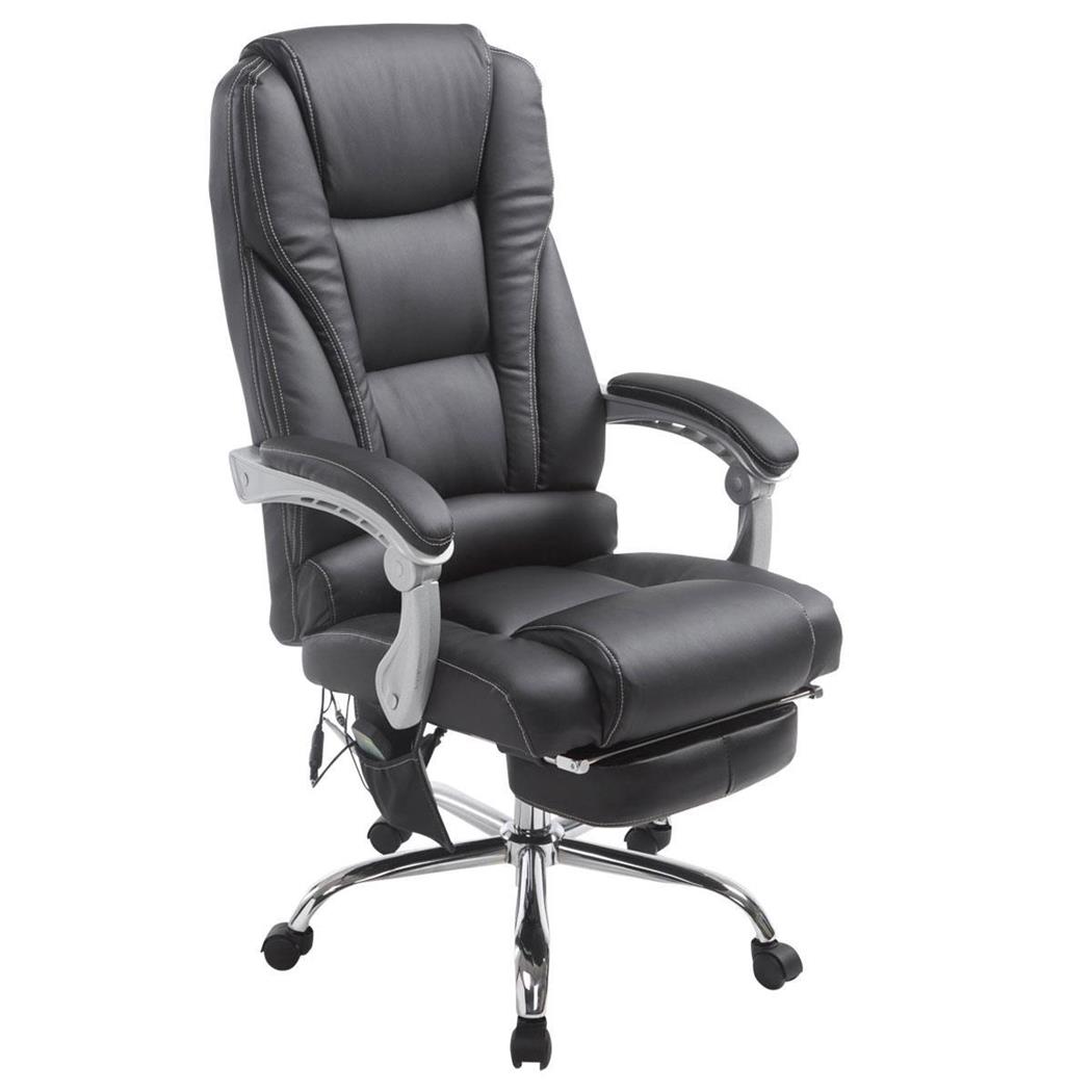 Chefsessel KOMODITY MASSAGE LEDER, mit ausziehbarer Fußstütze, Massagefunktion, Farbe Schwarz