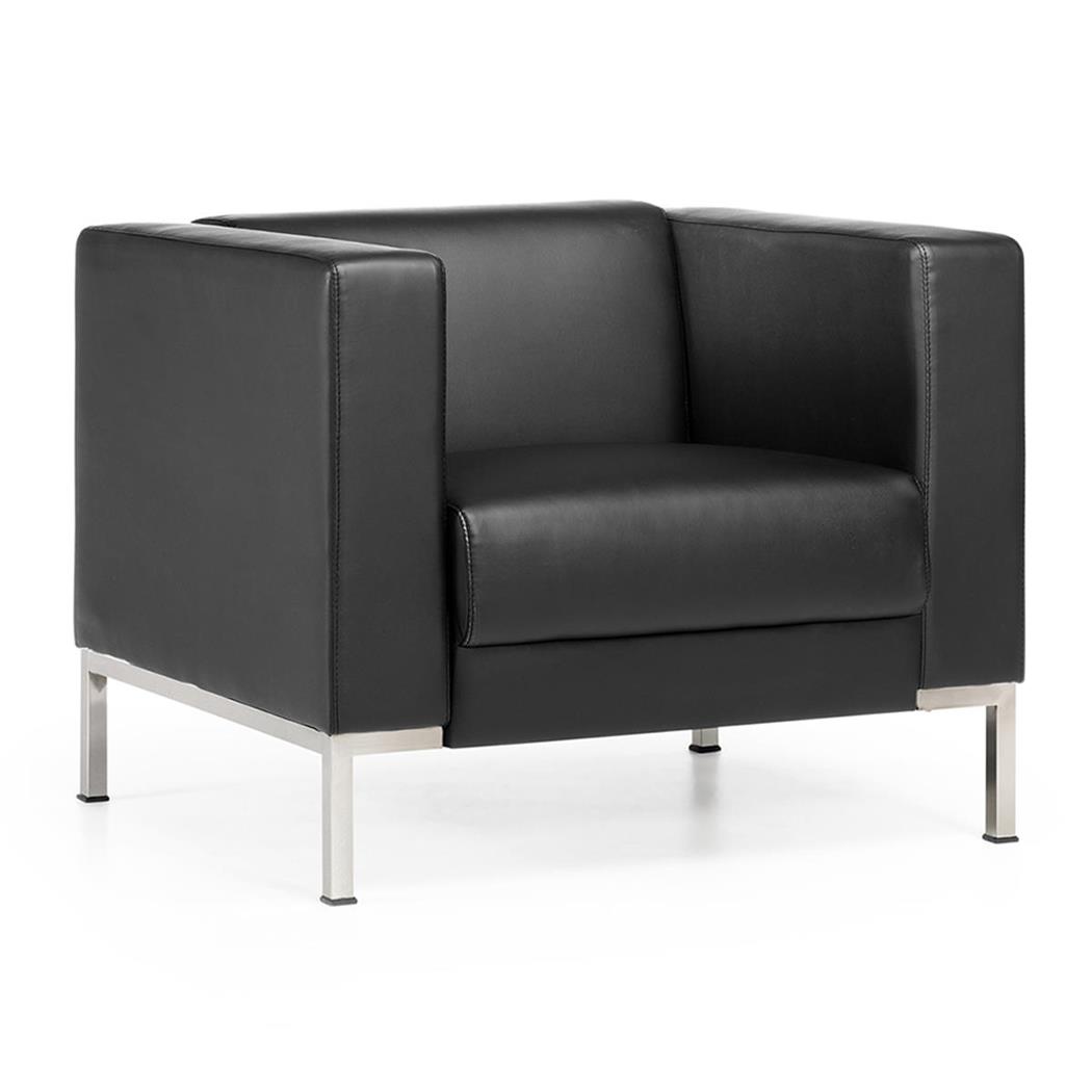 Bürosessel CARPIO, Modernes Design, großer Komfort, Ökoleder, Farbe Schwarz
