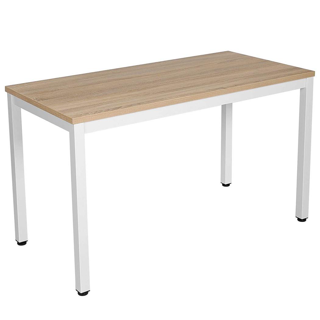 Bürotisch LISBETH, 120 x 60 x 76 cm, Metallgestell, Tischplatte aus Holz, Farbe Eiche und Weiß