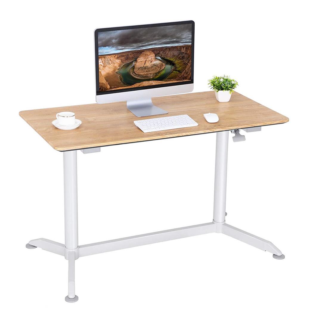 Computertisch ZAIRA, 120 x 60 cm, aus Holz mit Metallgestell, höhenverstellbar, Farbe Eiche