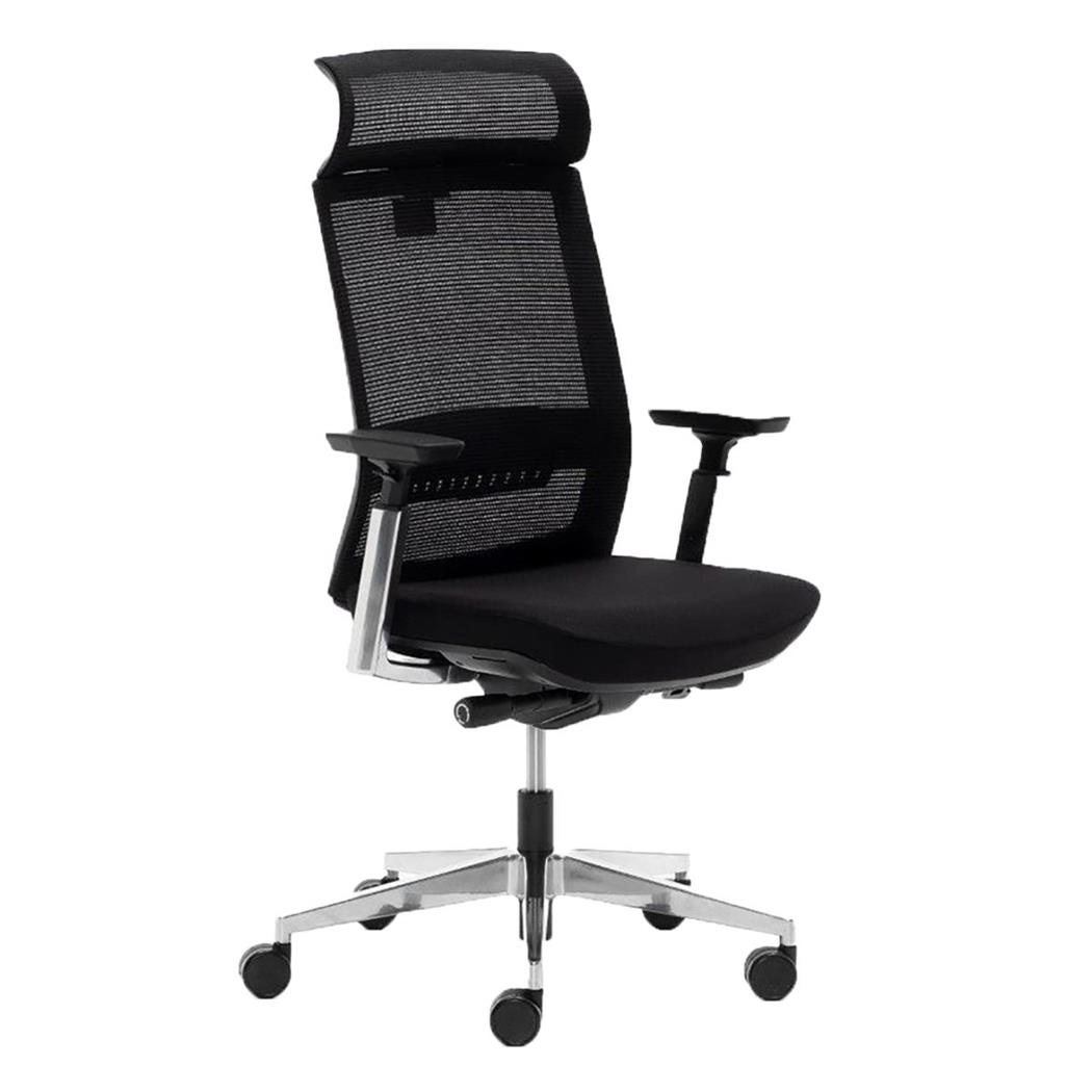 Ergonomischer Bürostuhl CALGARY, vielseitig verstellbar, für die 8h-Nutzung, Metallgestell, Farbe Schwarz