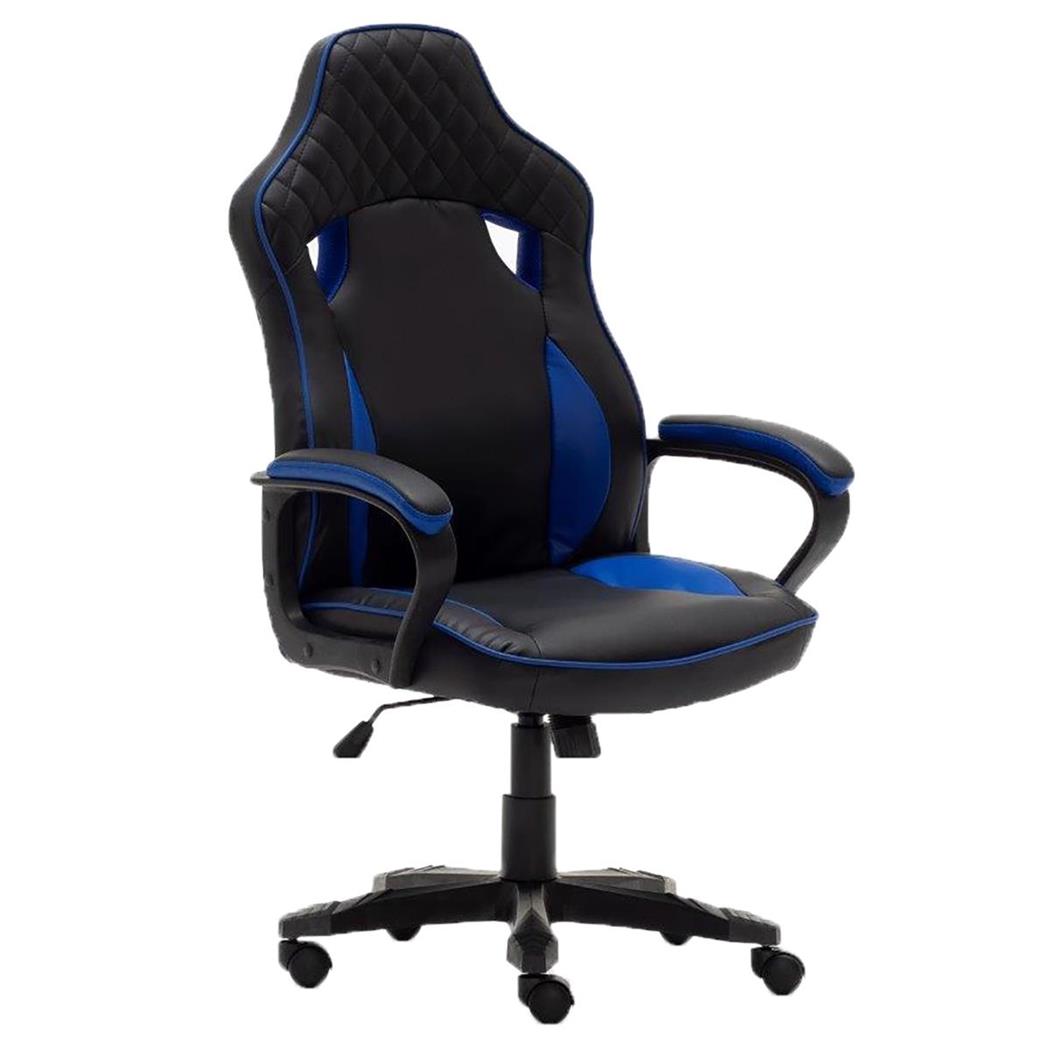 Gaming-Stuhl HAMILTON, Wippfunktion, abgesteppte Naht, Farbe Schwarz / Blau