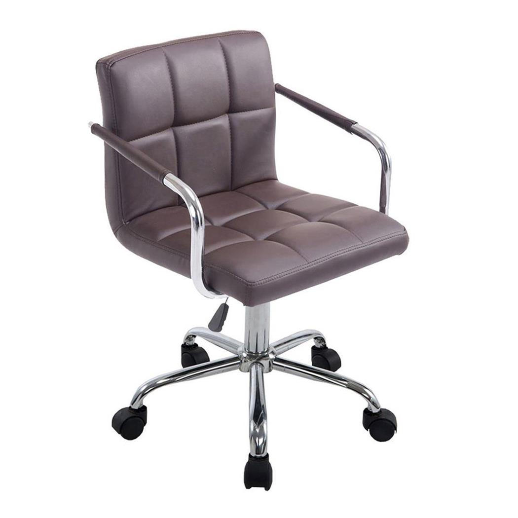 Bürodrehstuhl BETTY, dicke Polsterung, Metallgestell, Lederbezug, Farbe Braun
