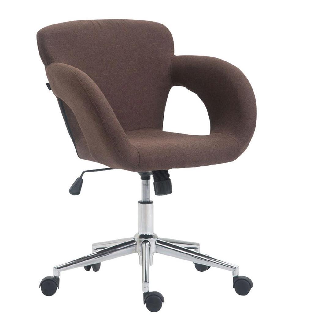 Bürostuhl INGRID STOFF, dicke Polsterung, Metallgestell, Farbe Braun