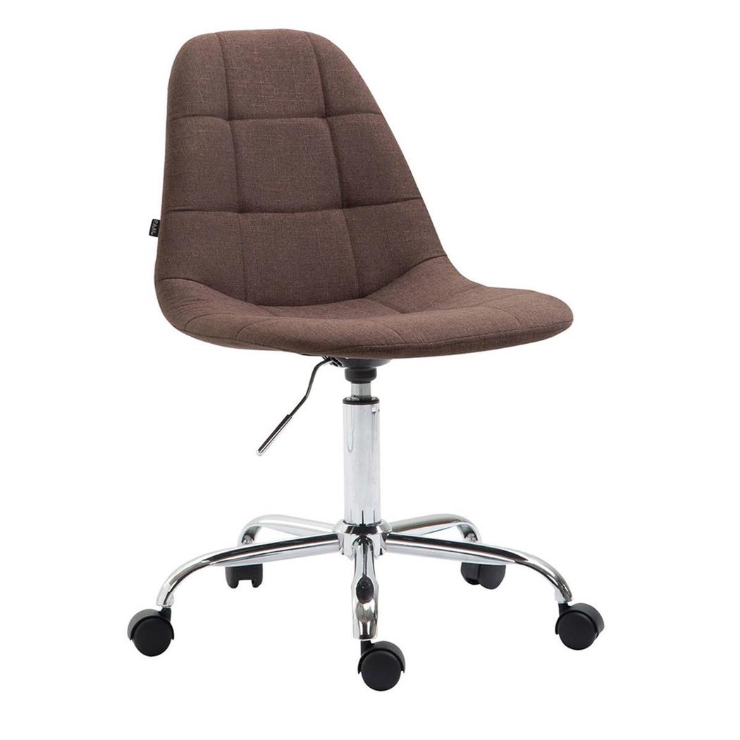 Bürostuhl DANIEL, dicke Polsterung, Metallgestell, Stoffbezug, Farbe Braun
