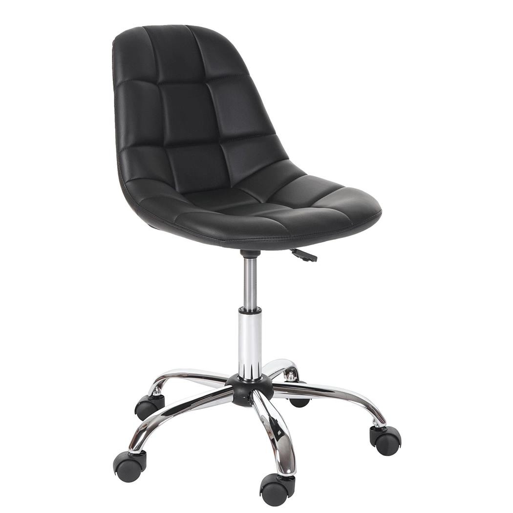 Bürostuhl ARBEN, weiche Polsterung, Metallgestell, Lederbezug, Farbe Schwarz