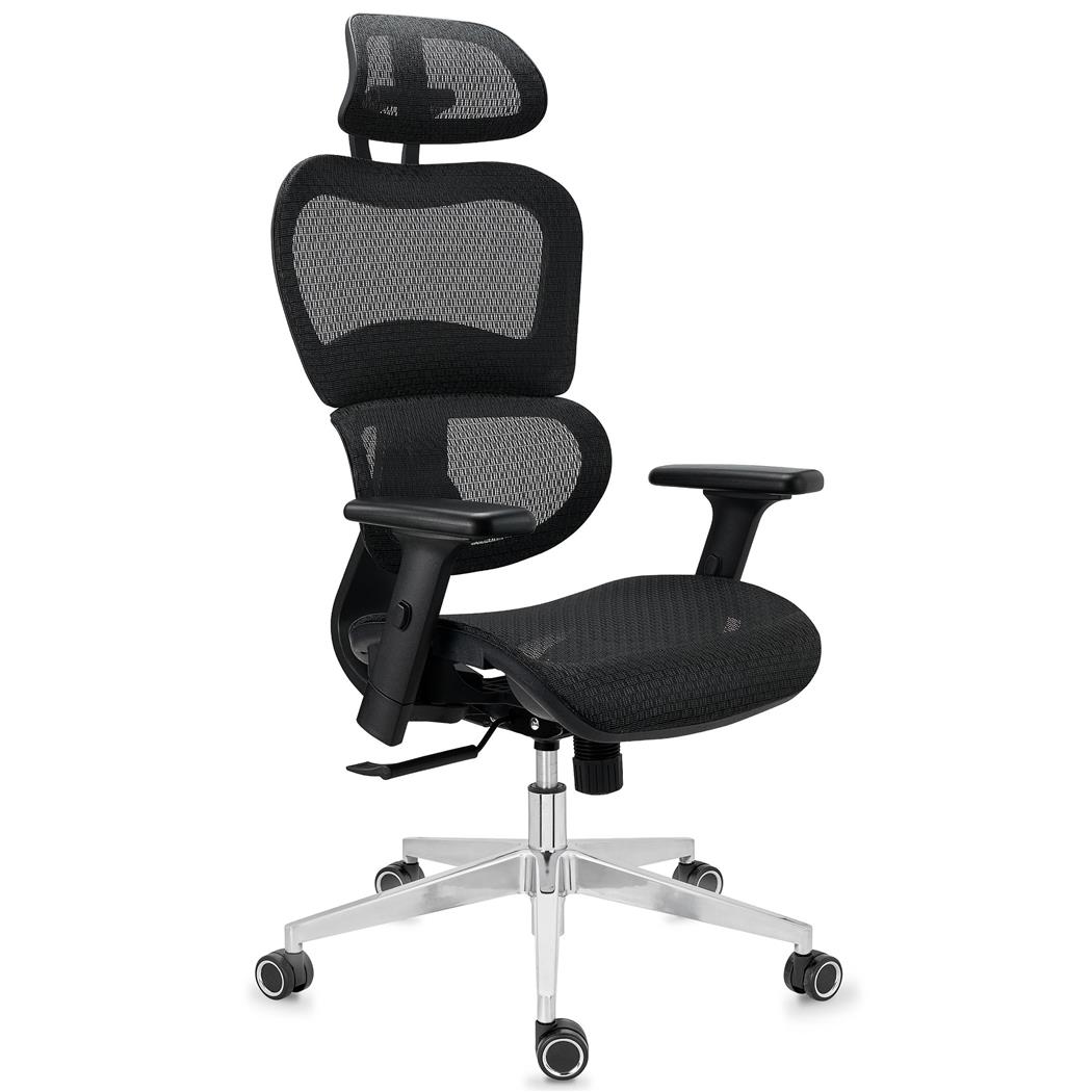 Ergonomischer Bürostuhl VICTORY, 100% regulierbar, maximaler Komfort, 8h-Nutzung, Netzstoff, Farbe Schwarz