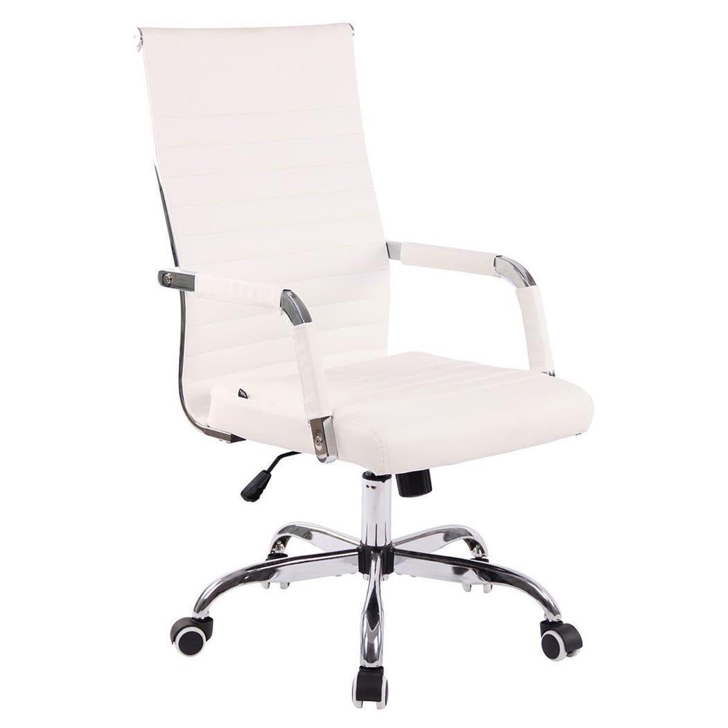 Bürostuhl BERLIN, elegantes Design, sehr bequem, Leder, Farbe Weiß