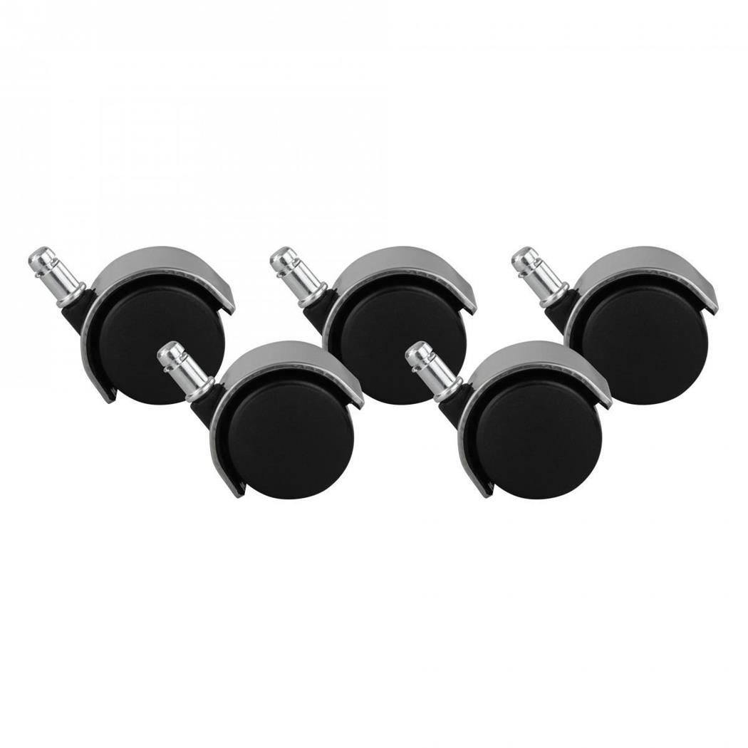Im 5er-Set: Hartbodenrollen ROLLER 2, 11x50mm, elegantes Chromdesign