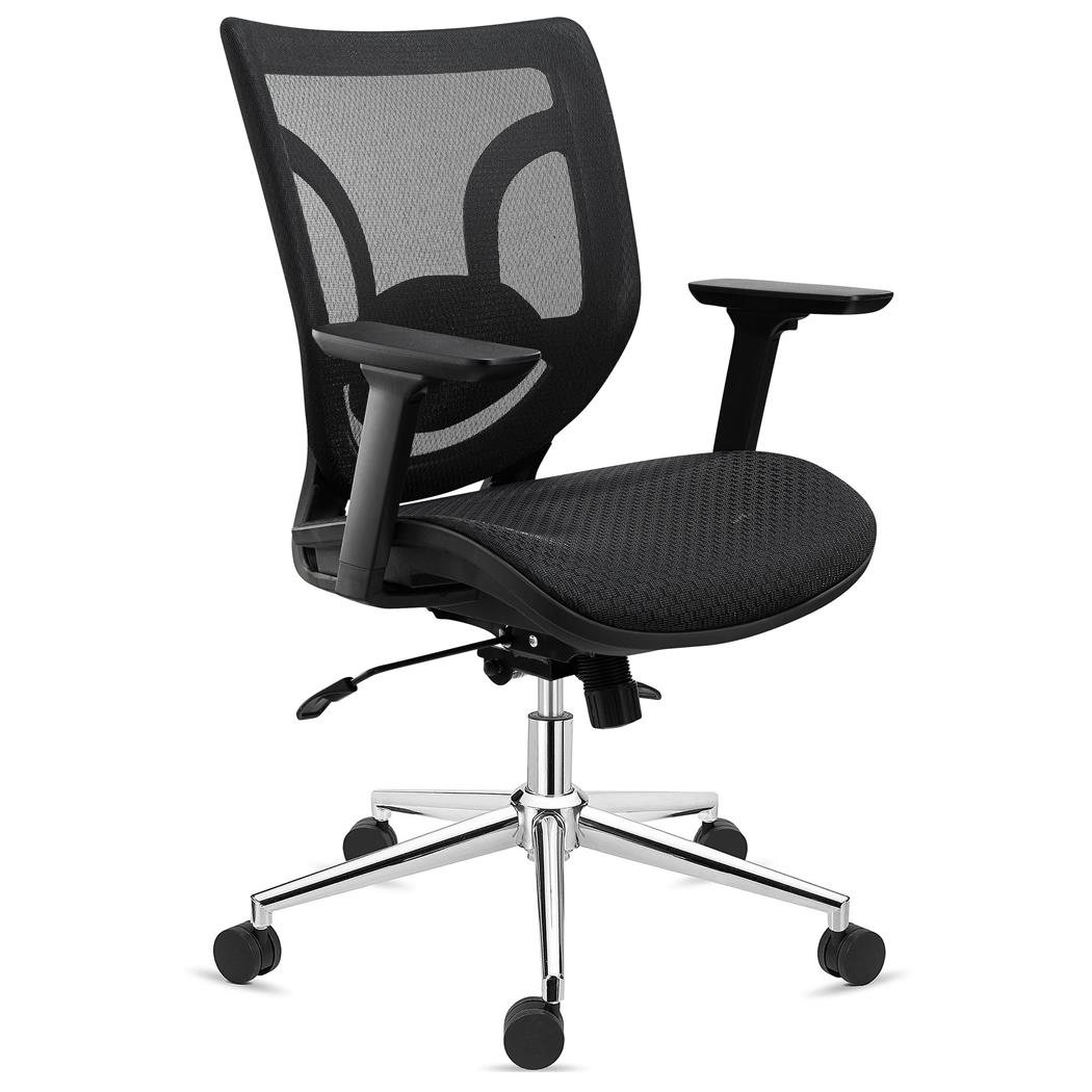 Ergonomischer Bürostuhl LAMBO PRO, 8h-Nutzung, Lordosenstütze, 3D-Armlehnen, Farbe Schwarz