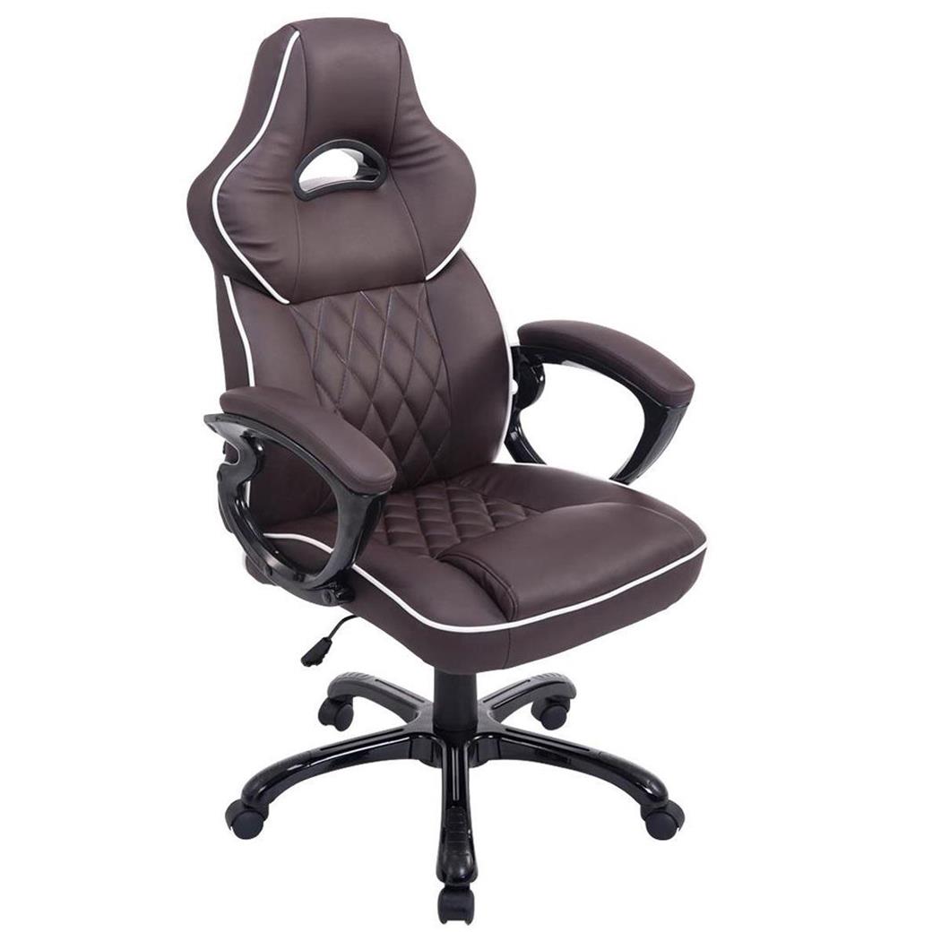 Gaming-Stuhl LEROY XXL, Wippmechanismus, maximale Widerstandsfähigkeit, Leder, Farbe Braun