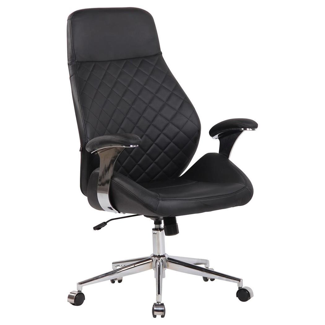 Chefsessel LION in Echtleder, Qualität und Design, elegante Ziernähte, Farbe Schwarz