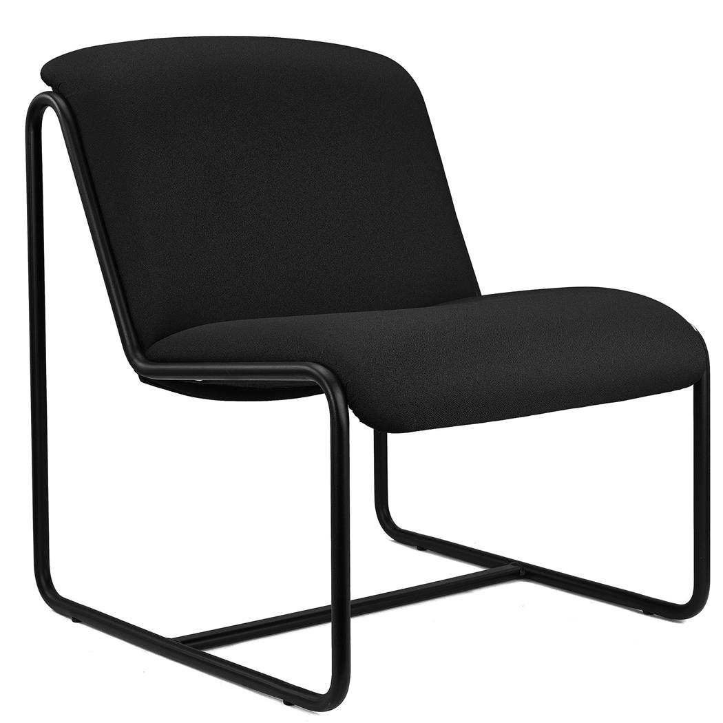 Besucherstuhl LIMA, exklusives Design, Metallstruktur, Stoffbezug, Farbe Schwarz