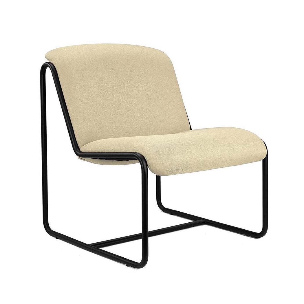 Besucherstuhl LIMA, exklusives Design, Metallstruktur, Stoffbezug, Farbe Beige
