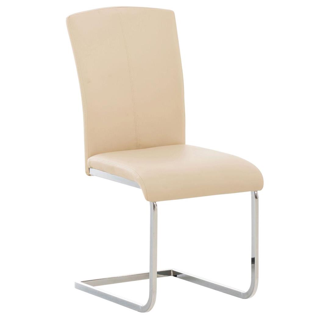Besucherstuhl FOSTER, tolles Design, verchromtes Metallgestell, Kunstleder, Farbe Beige