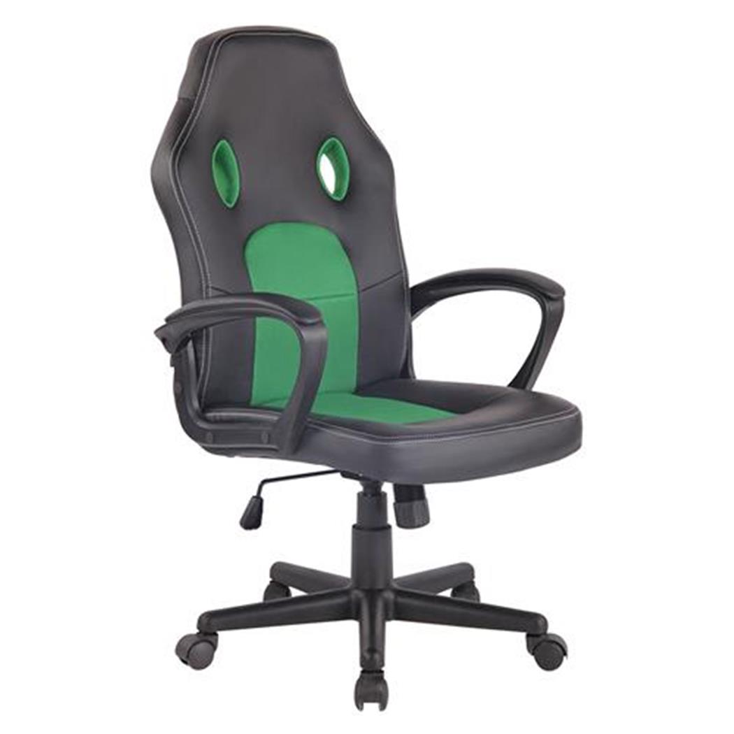 Gamingstuhl XENON, sportliches Rennsitz-Design, feinstes Kunstleder und Netzbezug, Farbe Schwarz / Grün