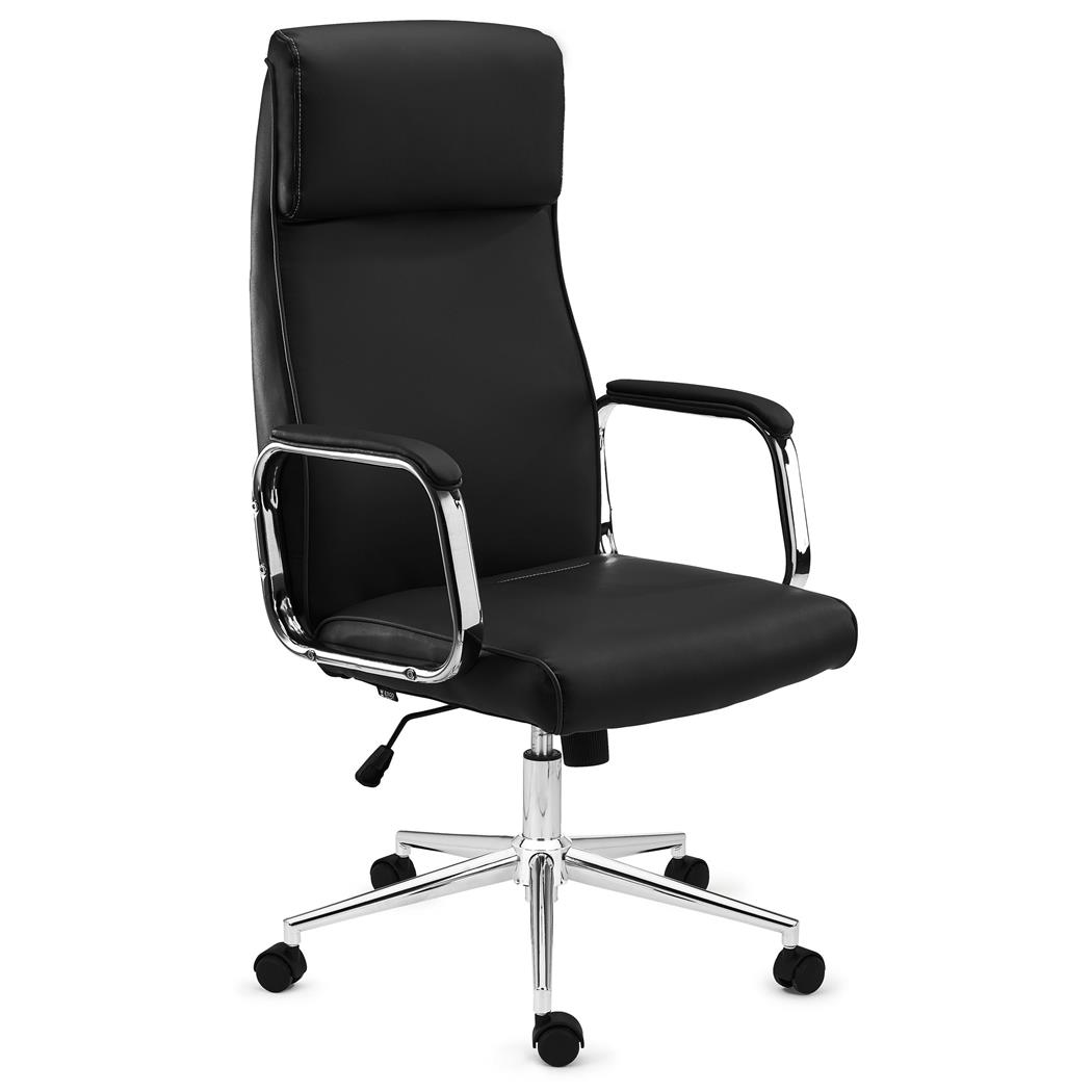Chefsessel DETROIT, dicke Polsterung und Kunstlederbezug, Farbe Schwarz