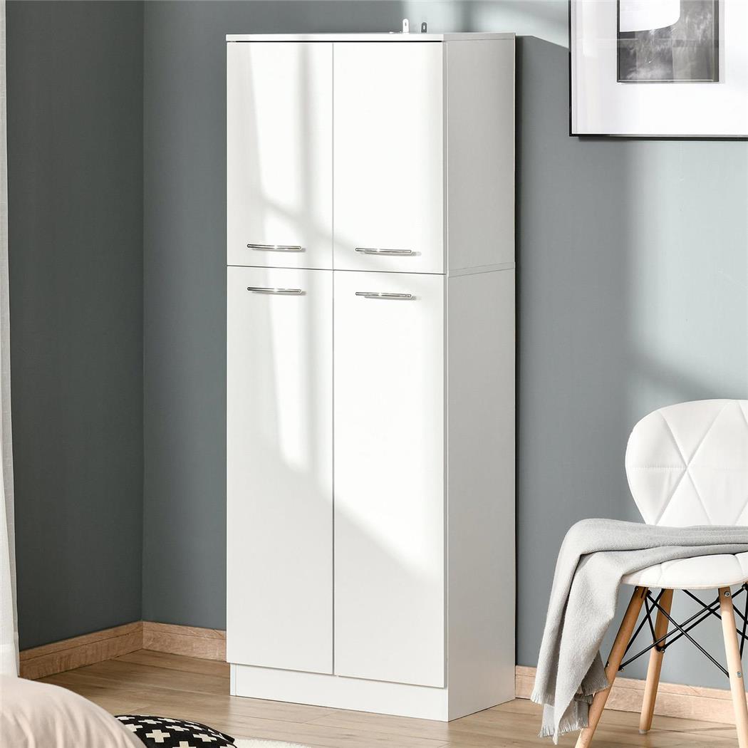 Büroschrank CLIO, verstellbare Regalböden, 155x59x31 cm, Holz, Farbe Weiß