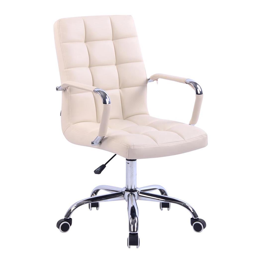 Bürosessel DELAN PRO LEDER, dicke Polsterung, Metallfußkreuz, Farbe Beige