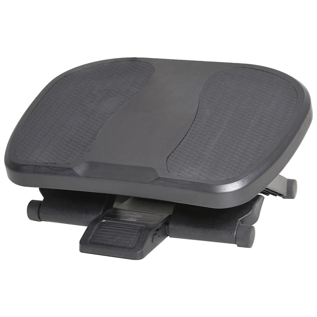 Bürofußstütze COSMO, Ergonomisch, höhen- und neigungsverstellbar, rutschfest, Farbe Schwarz