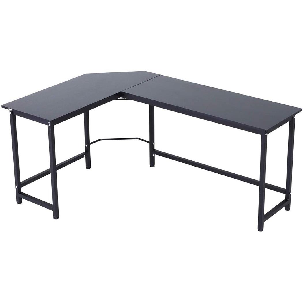 Eckschreibtisch ISMA, Holz und Metall, Abmessungen 168x120x75 cm, Farbe Schwarz