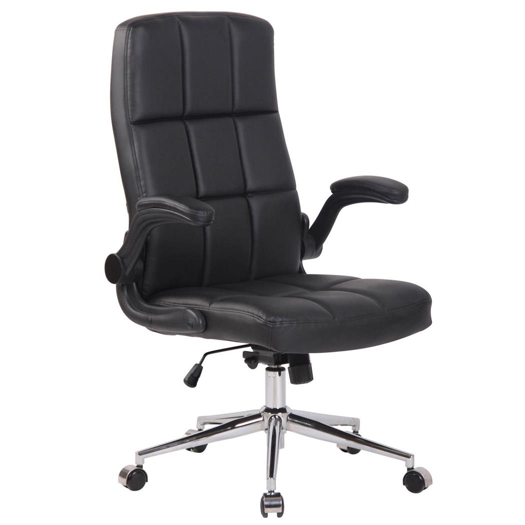 Chefsessel FLEXI, bequem und modern, Metallgestell, Kunstlederbezug, Farbe Schwarz