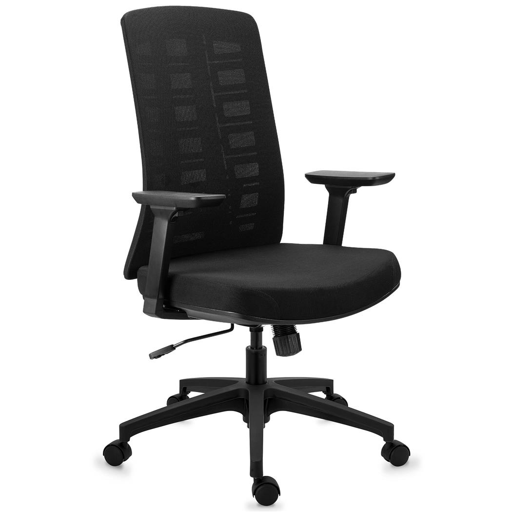 Bürostuhl MAYESTIC, exklusives Design der Rückenlehne, 3D-Armlehnen, atmungsaktives MESH, Farbe Schwarz