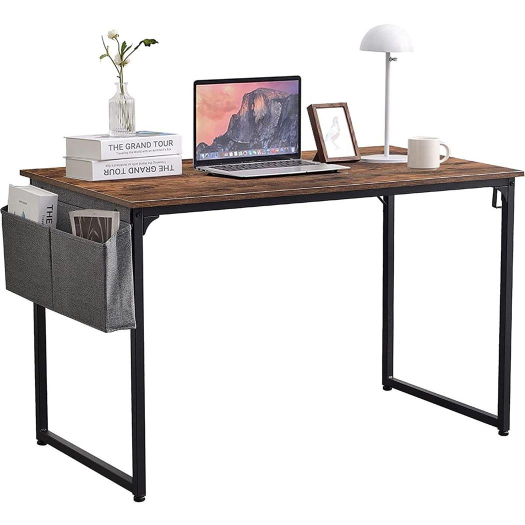 Bürotisch ANET, Abmessungen 120x60x74 cm, Metallgestell und Holzplatte, Farbe Dunkelbraun