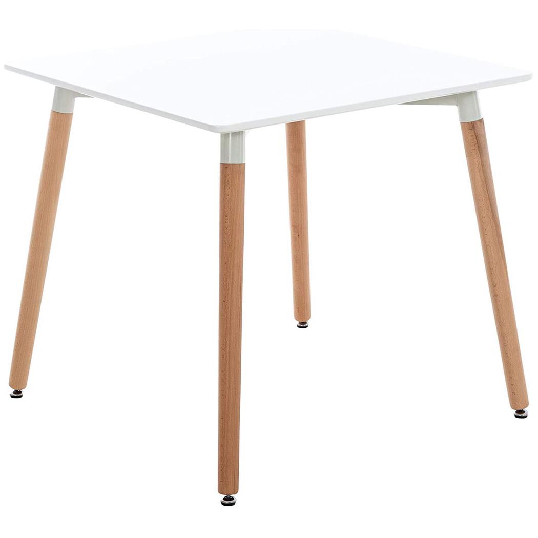Bürotisch BERGER, Abmessungen 80x80x75cm, Struktur aus Metall und Holz, Farbe Weiß
