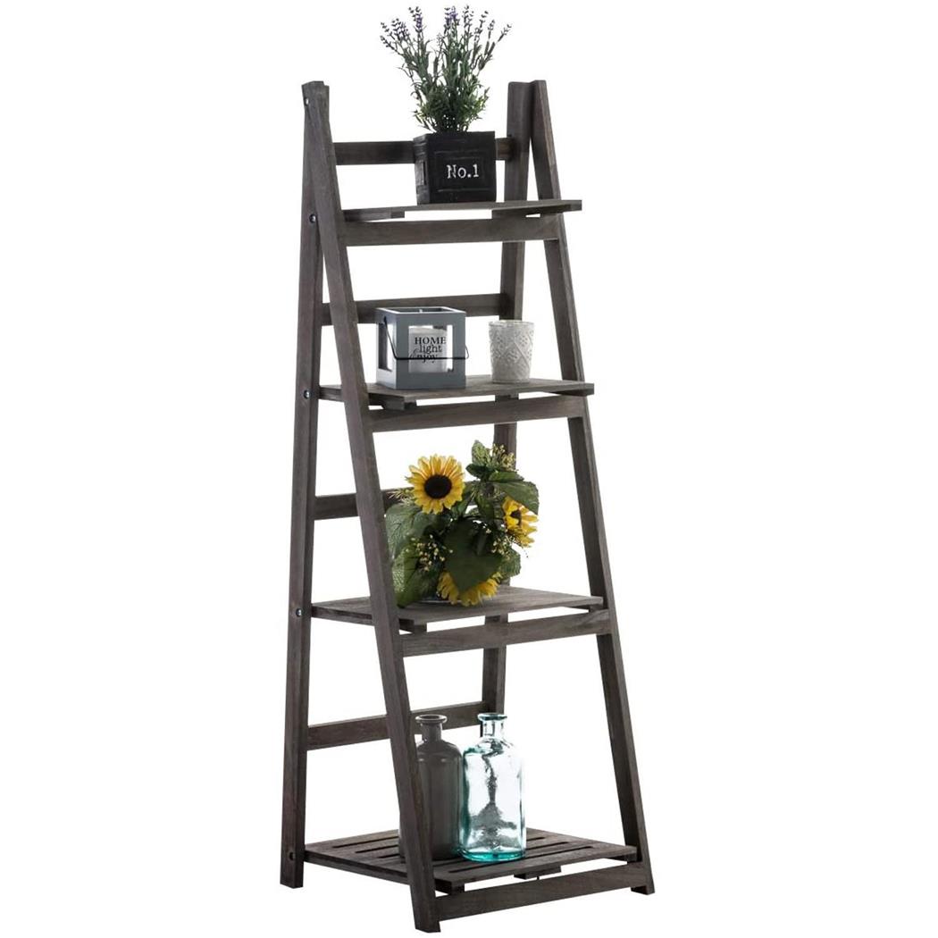 Leiterregal ANDREW, Abmessungen 113x42x34 cm, klappbar, Holz, Farbe Dunkelbraun