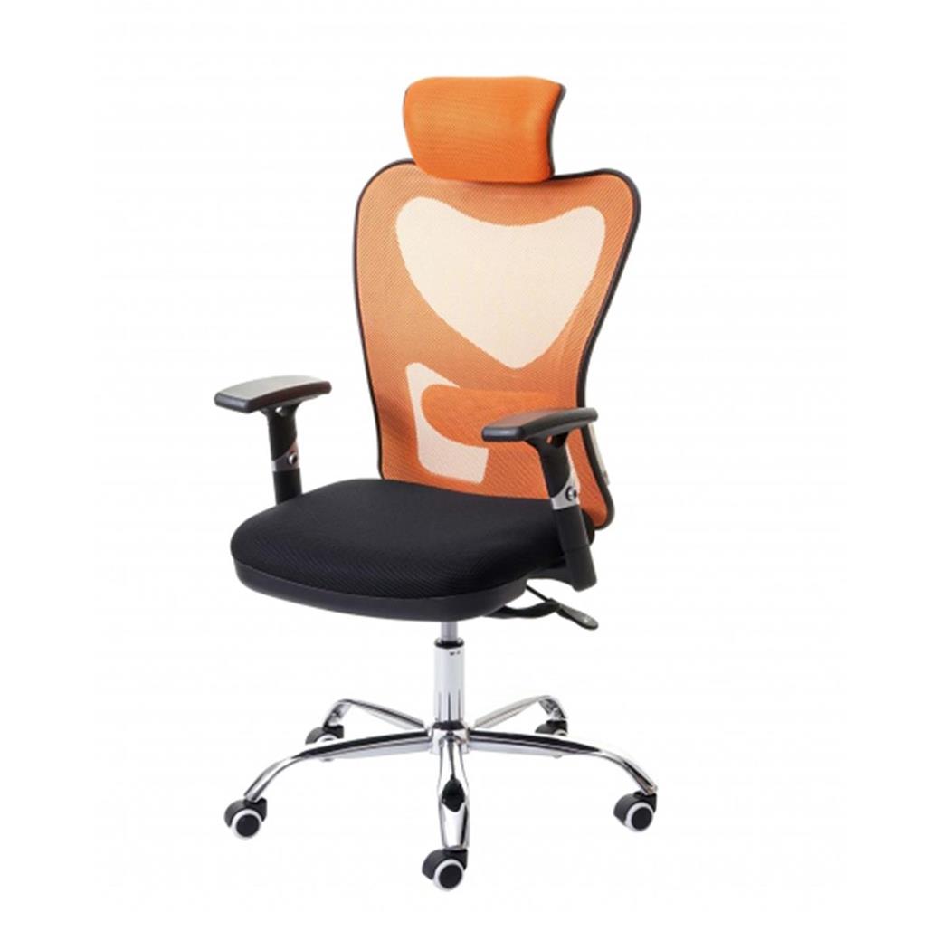 Ergonomischer Bürostuhl LUCIA, komplett verstellbar, Stoff, Farbe Orange
