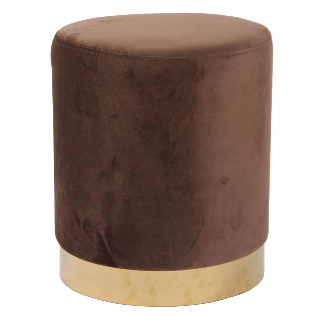 Sitzhocker TIBET SAMT, elegantes avantgardistisches Design, Samtbezug, Farbe Braun
