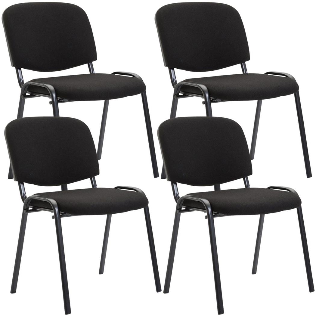 Im 4er-Set: Konferenzstuhl MOBY STOFF, bequem und praktisch, schwarzes Gestell, Farbe Schwarz