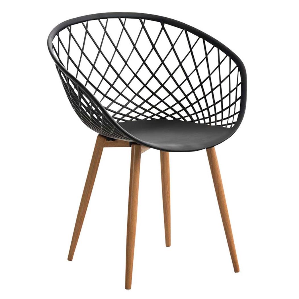 Besucherstuhl TROPIC, Exklusives modernes Design, Metallgestell in Holzoptik, Farbe Schwarz