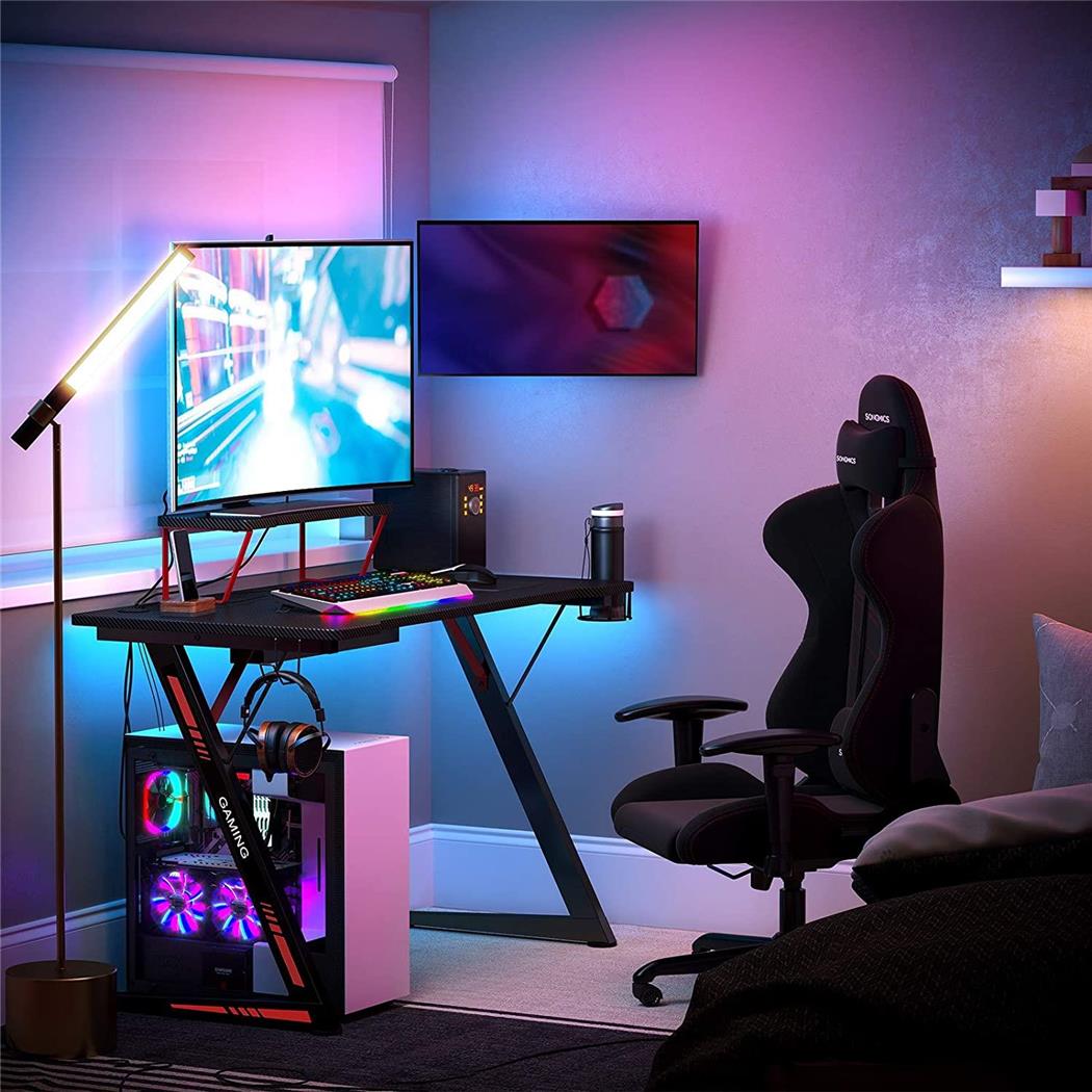 Gaming-Computertisch HYPER, Abmessungen 116x60x75 cm, mit Monitorständer, Farbe Schwarz