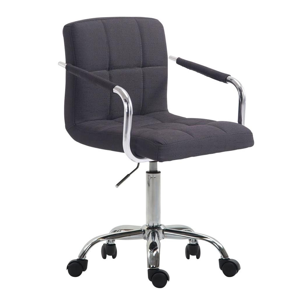 Bürodrehstuhl BETTY STOFF, dicke Polsterung, Metallgestell, Stoffbezug, Farbe Schwarz