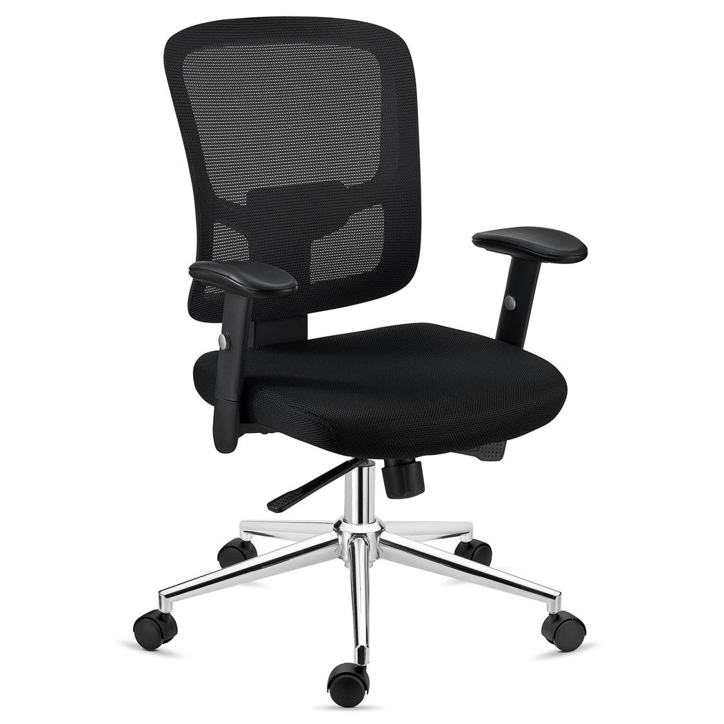 DEMO# Ergonomischer Bürostuhl MARKO, Lordosenstütze, Synchronmechanik, Farbe Schwarz