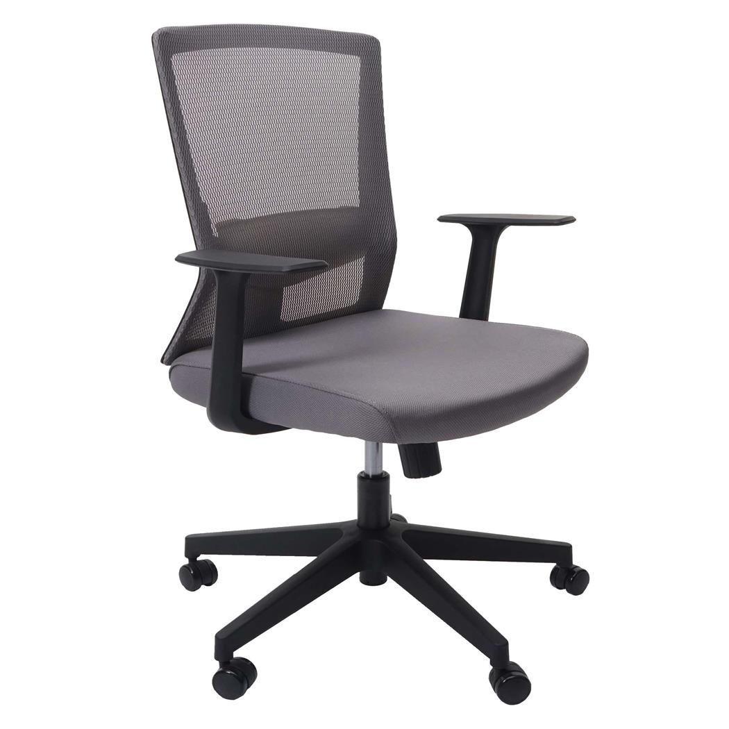 Ergonomischer Bürostuhl WONDER, Lordosenstütze, atmungsaktiver Netzstoff, Farbe Grau