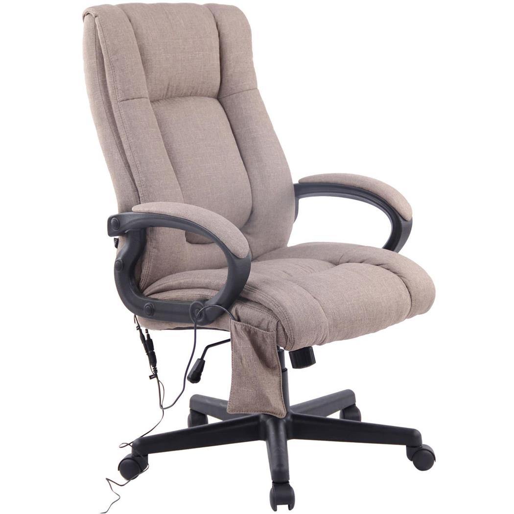 Bürostuhl NINA MASSAGE STOFF, robustes Gestell und Fußkreuz, Massagefunktion, Farbe Taupe