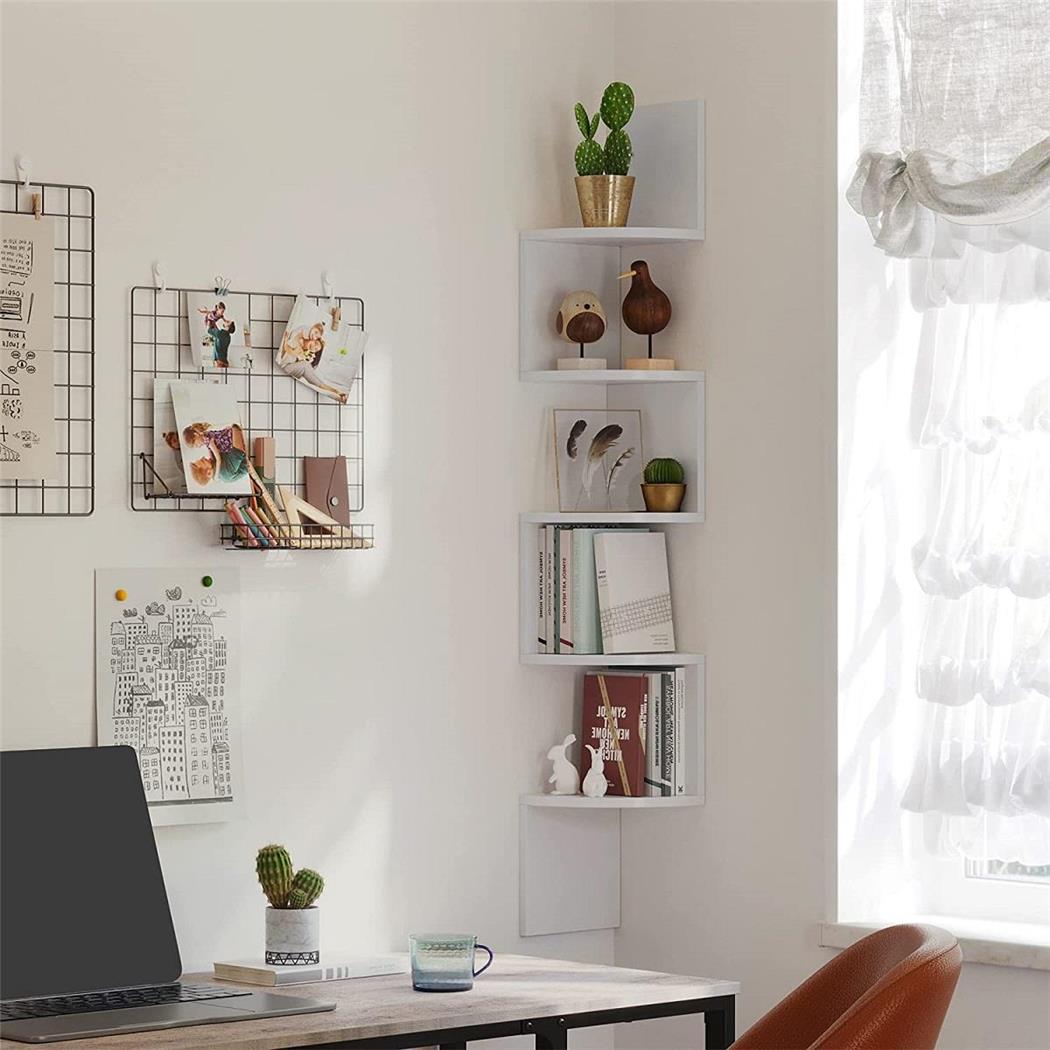 Wandregal LINSDAY, Abmessungen 20x20x127,5 cm, exklusives modernes Design, Holz, Farbe Weiß