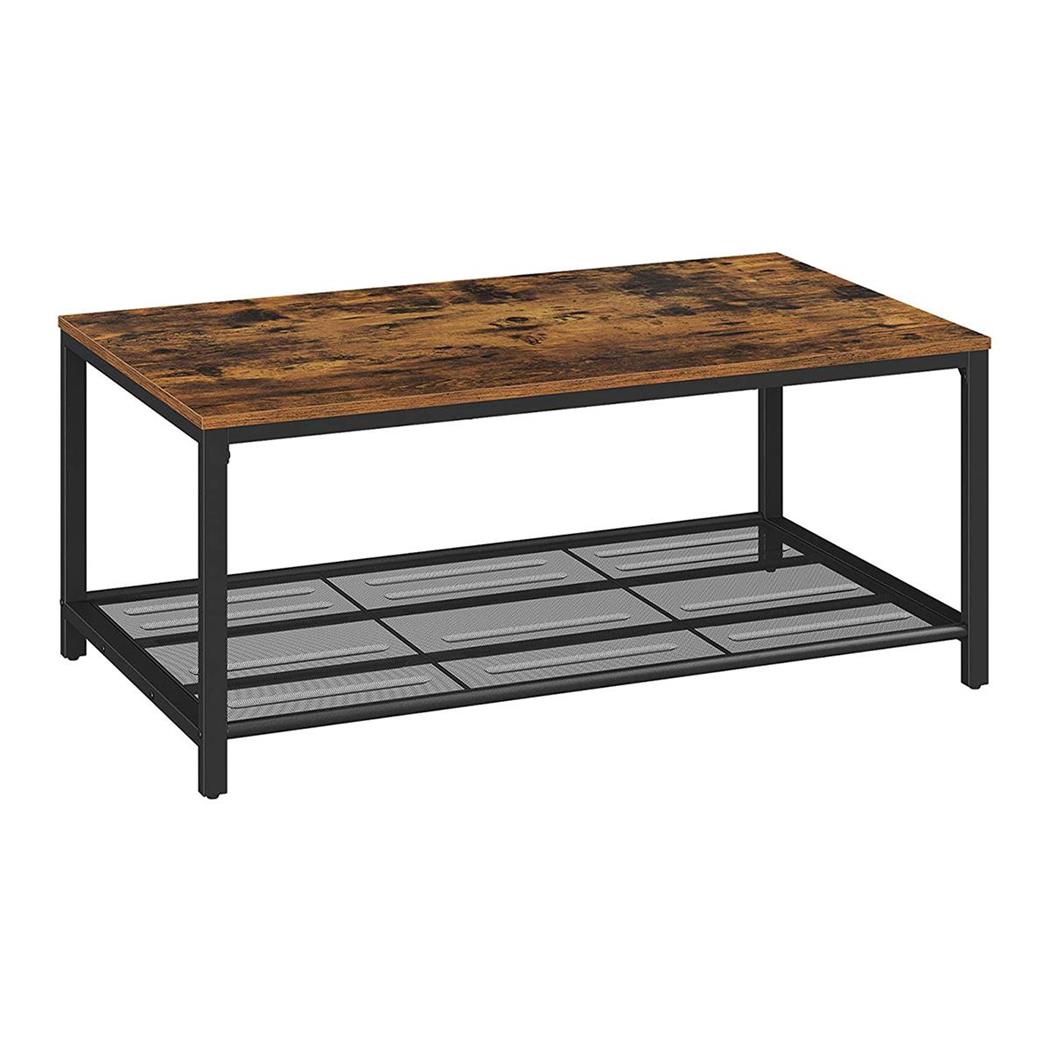 Beistelltisch GENUA, 106 x 60 x 45 cm, im Industriestil, aus Metall und Buchenholz