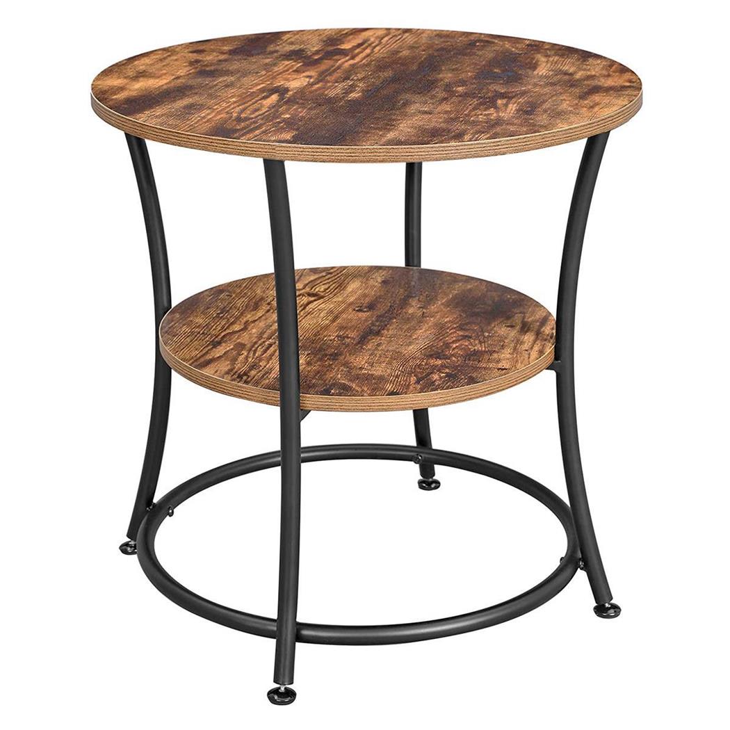 Beistelltisch EUXY, Maße 80x80x75 cm, aus Holz und Metall, Farbe Braun 