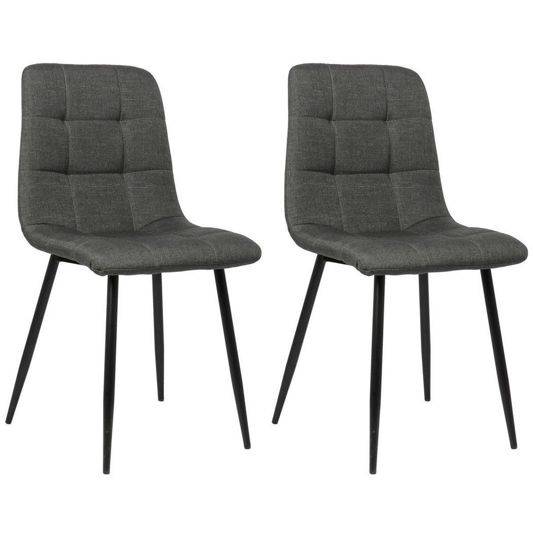 Im 2er Set: Besucherstuhl RIAD, robuste Metallstruktur, Stoff, Farbe Dunkelgrau