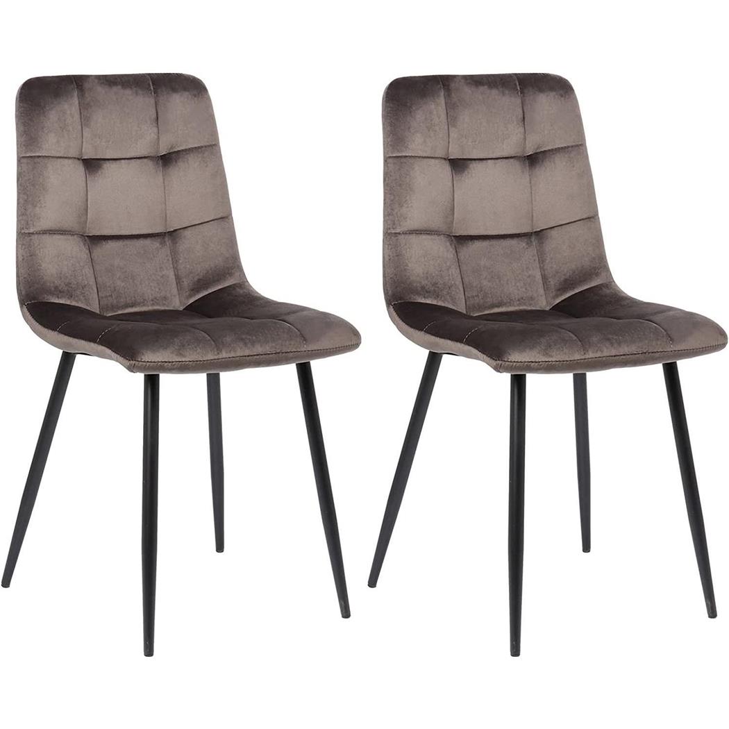 Im 2er Set: Besucherstuhl RIAD, robuste Metallstruktur, Samt, Farbe Grau