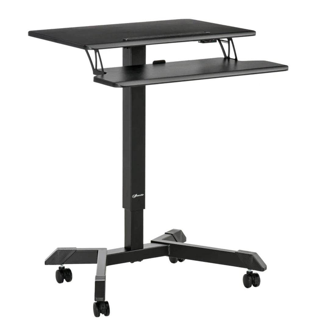 Computertisch ALINA, höhenverstellbar, mit Rollen, Abmessungen 65x45x75-115cm, Farbe Schwarz